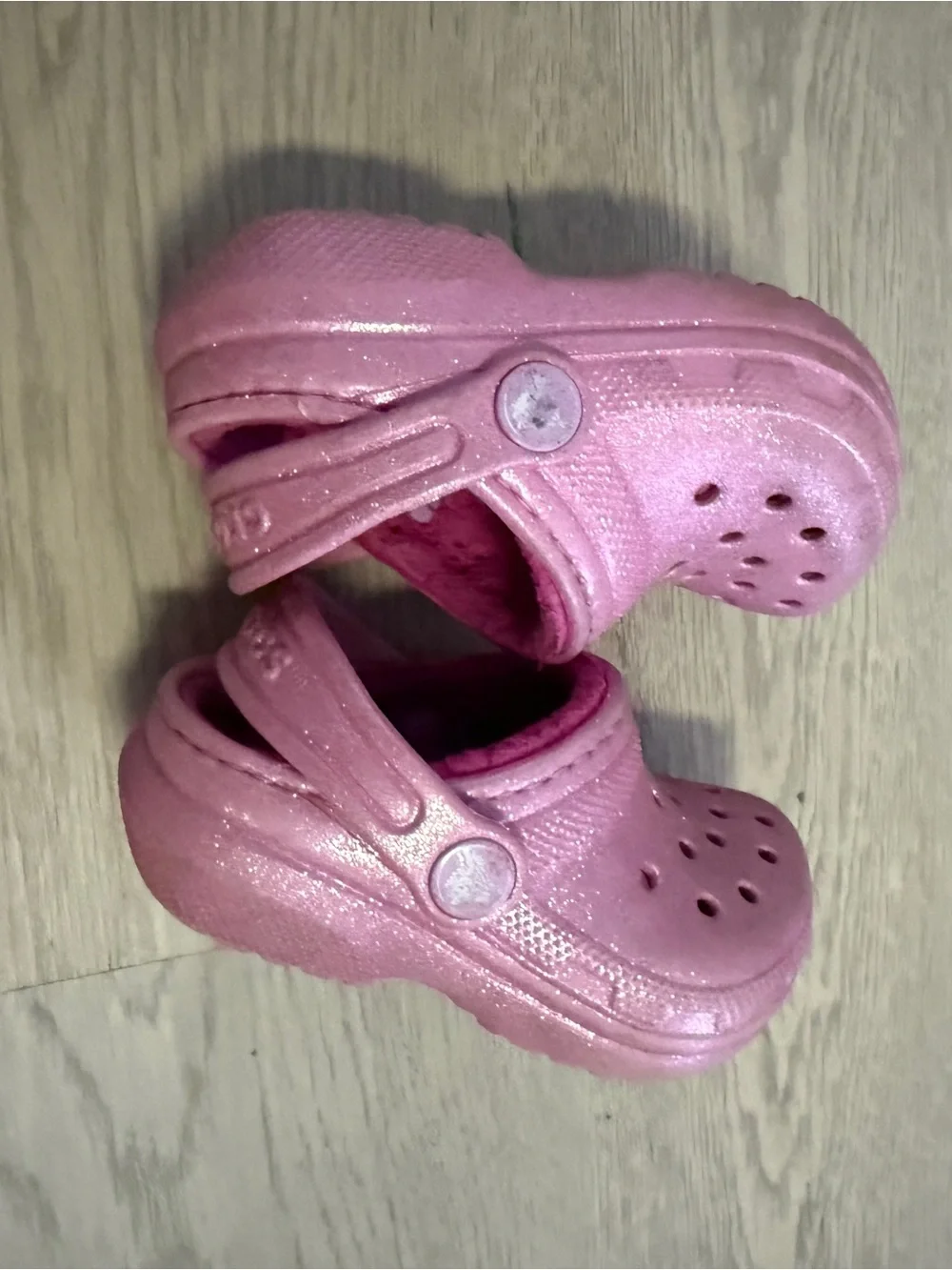 CROCS Kids Pink Fuzzy-Lined Clog Sandals
